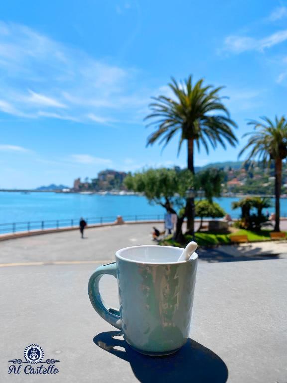 The Rapallo promenade with palms and the castle